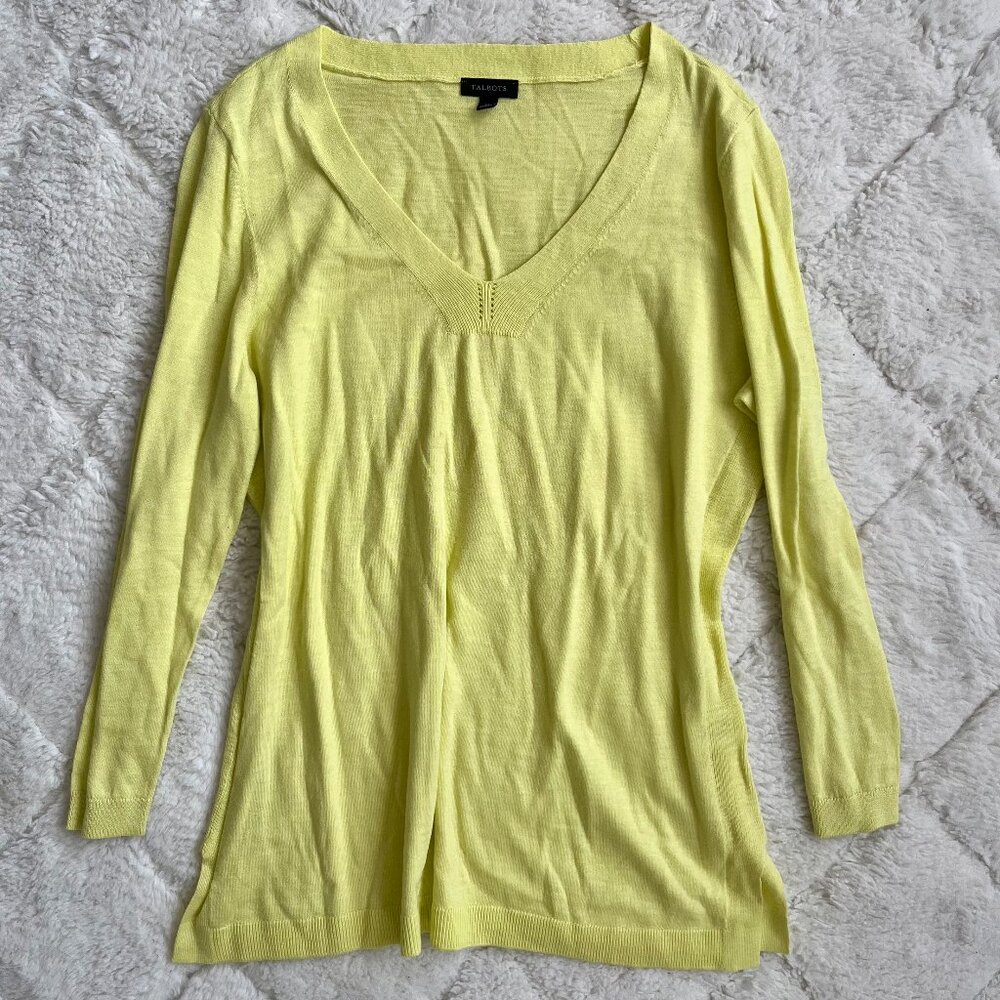 Talbots Yellow Lightweight V-Neck Sweater